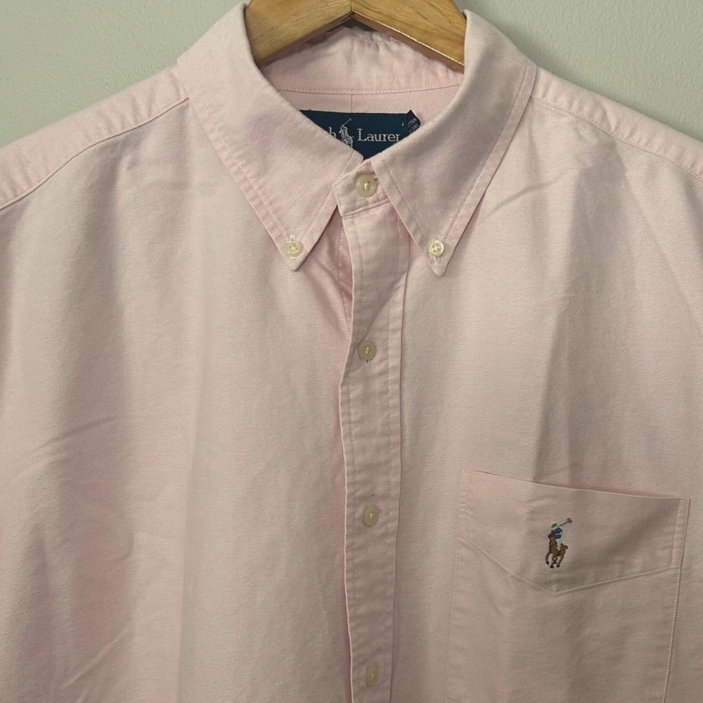 Ralph Lauren Shirt Men XL Pink Oxford Classic Fit Long Sleeve Button Down Cotton